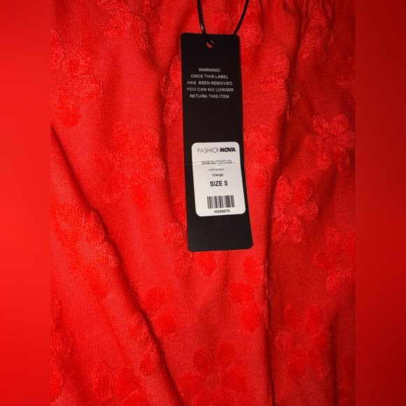 Fashion Nova Orange Floral Beach Coverup Romper - Picture 3 of 5